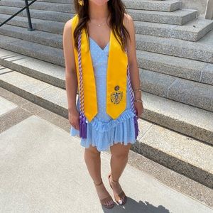 Selfie Leslie Erica Cami Strap Accordion Pleat Dress Hail Spot Baby Blue